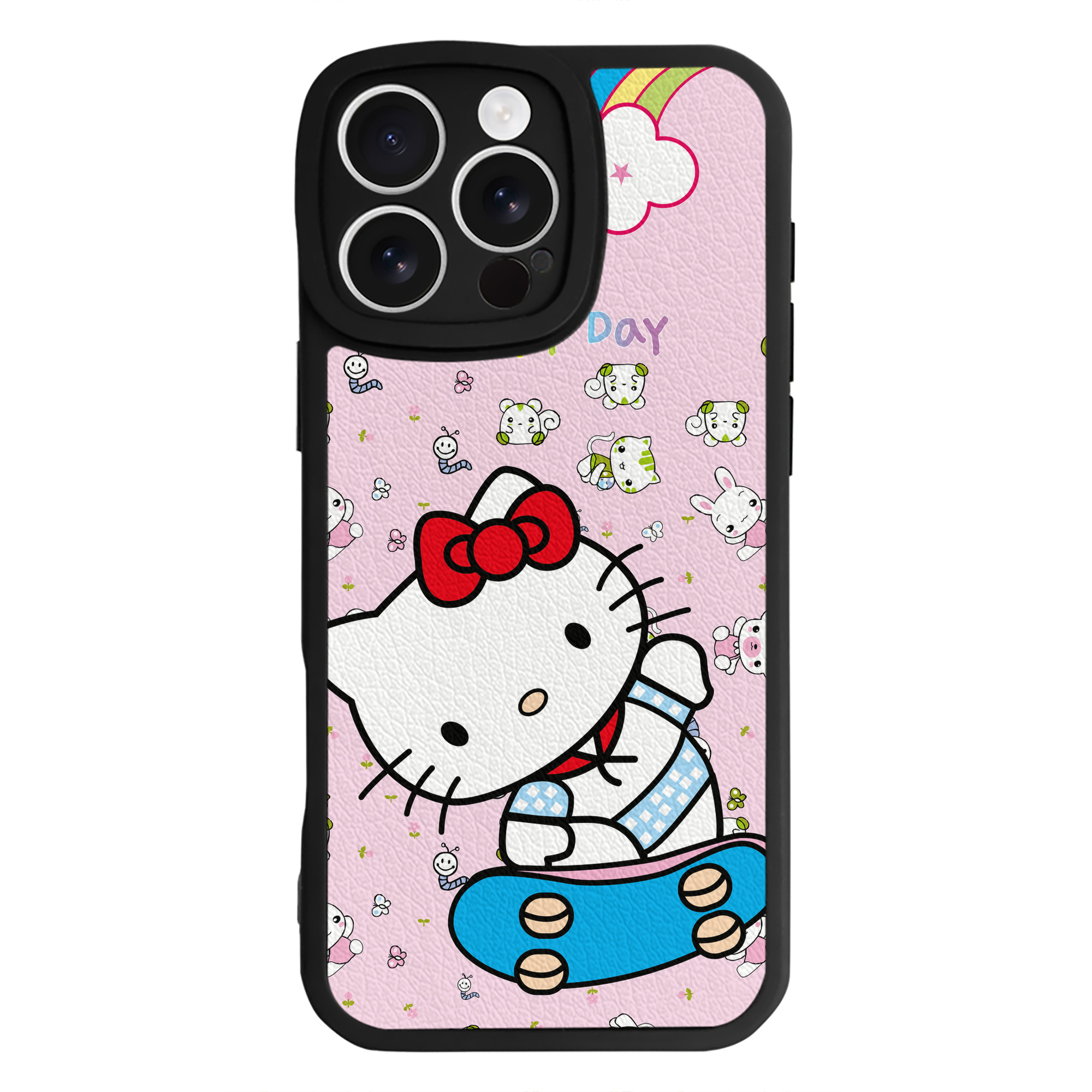 （画像用） Hello Kitty ハローキティ 【iPhone 16シリーズ対応】シリコンスマホケース（レザー調） 材質：シリコン